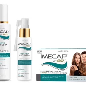 Kit Shampoo Loção Tônica E Capsulas Imecap Hair Max