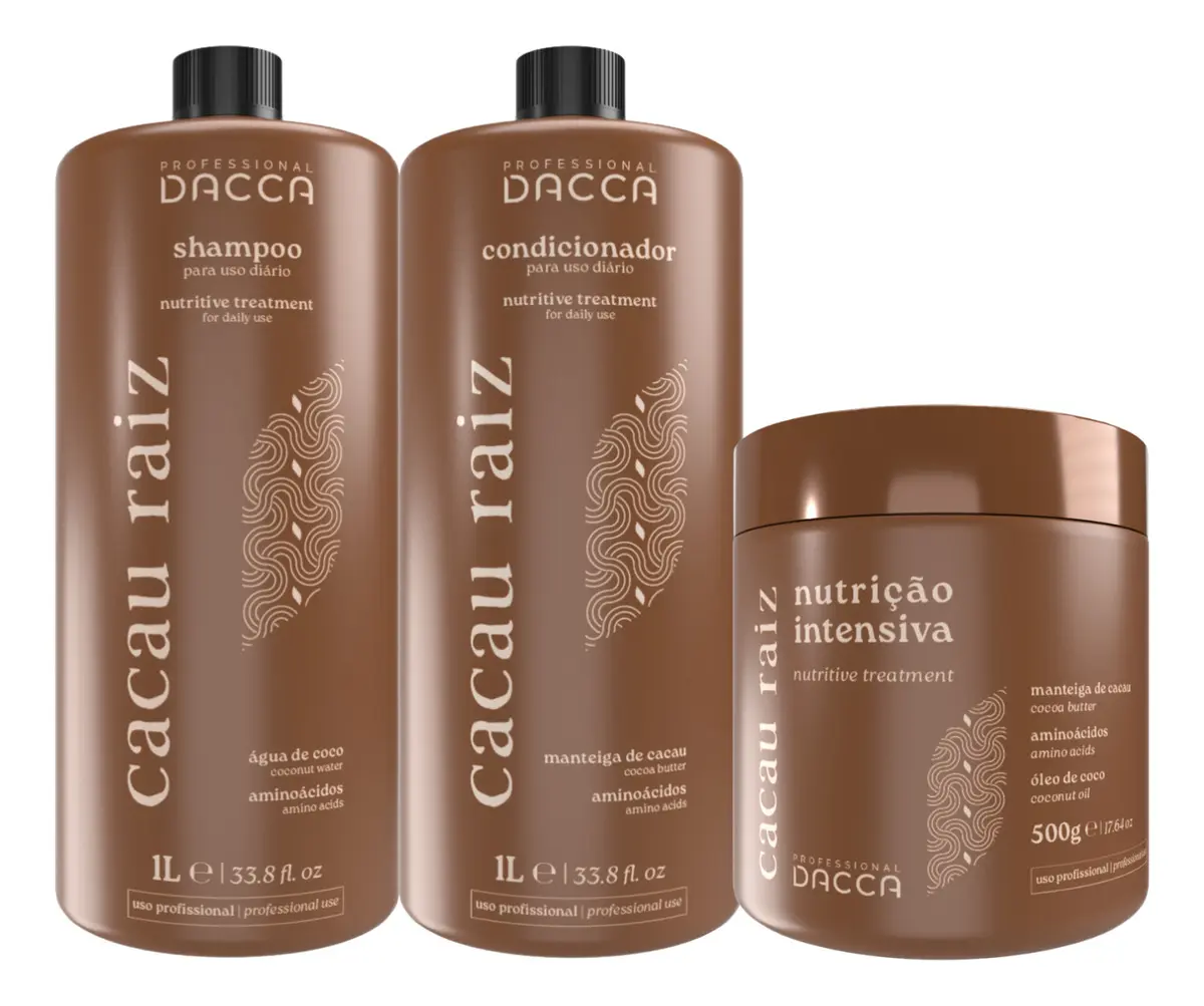 Dacca Kit Shampoo 1 Liter Conditioner Nourishing Hydration Cocoa Root Professional