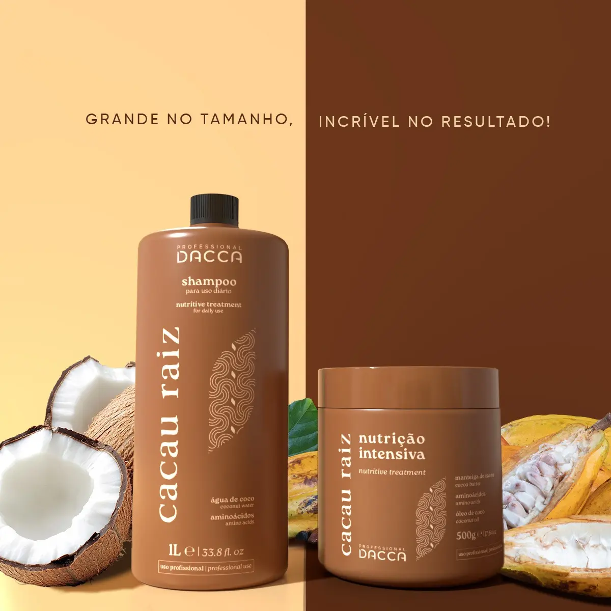 Dacca Kit Shampoo 1 Liter Conditioner Nourishing Hydration Cocoa Root Professional - Image 3