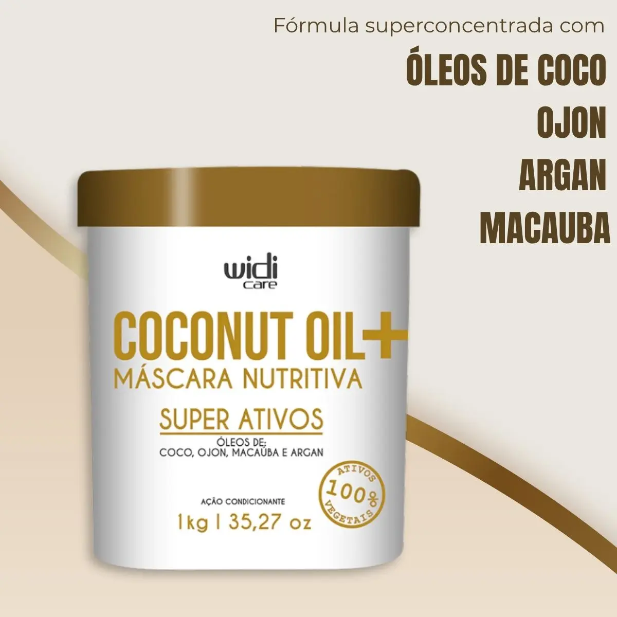 Widi Nitrição Máscara Nutritiva Coconut Oil Widi Care 1 Kg 33oz - Image 3