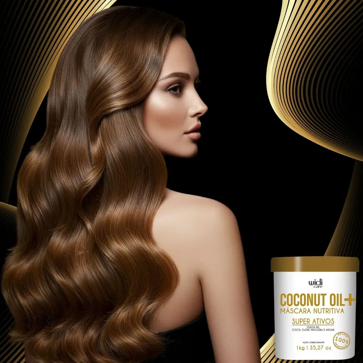 Widi Nitrição Máscara Nutritiva Coconut Oil Widi Care 1 Kg 33oz - Image 4