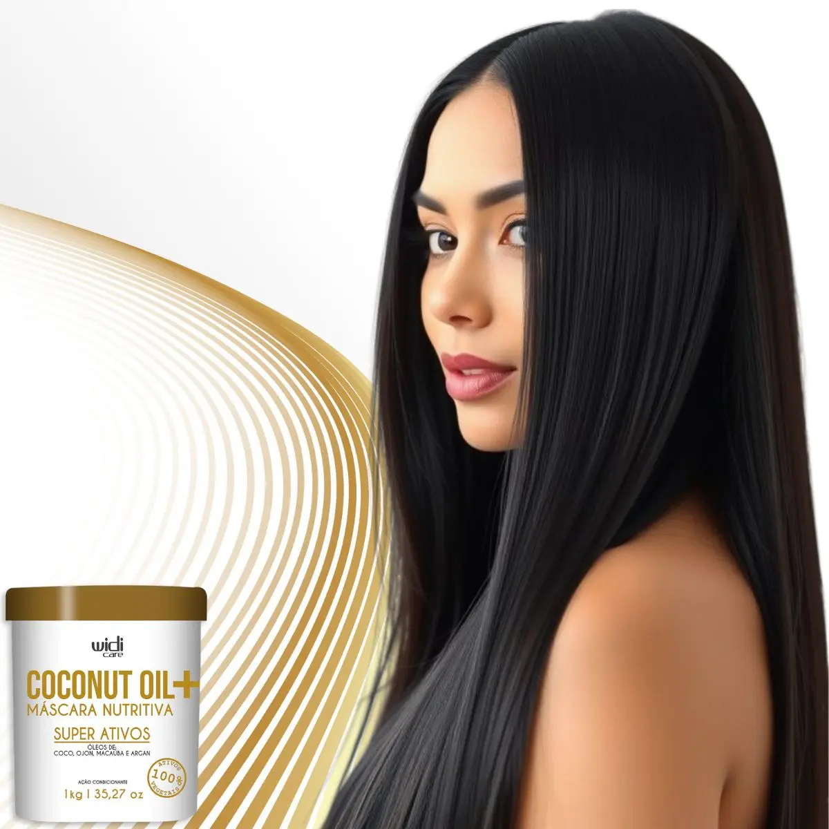 Widi Nitrição Máscara Nutritiva Coconut Oil Widi Care 1 Kg 33oz - Image 5