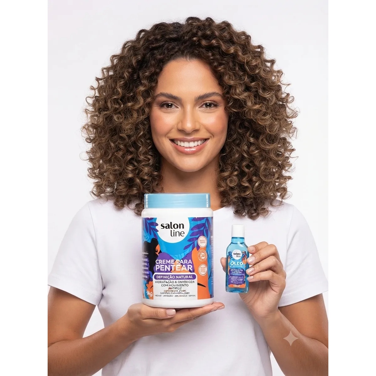 Salon Line Natural Definition Kit: Cream (1kg) and Oil (50ml) - Image 4